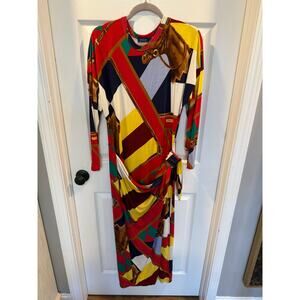 long sleeve wrap dress equestrian